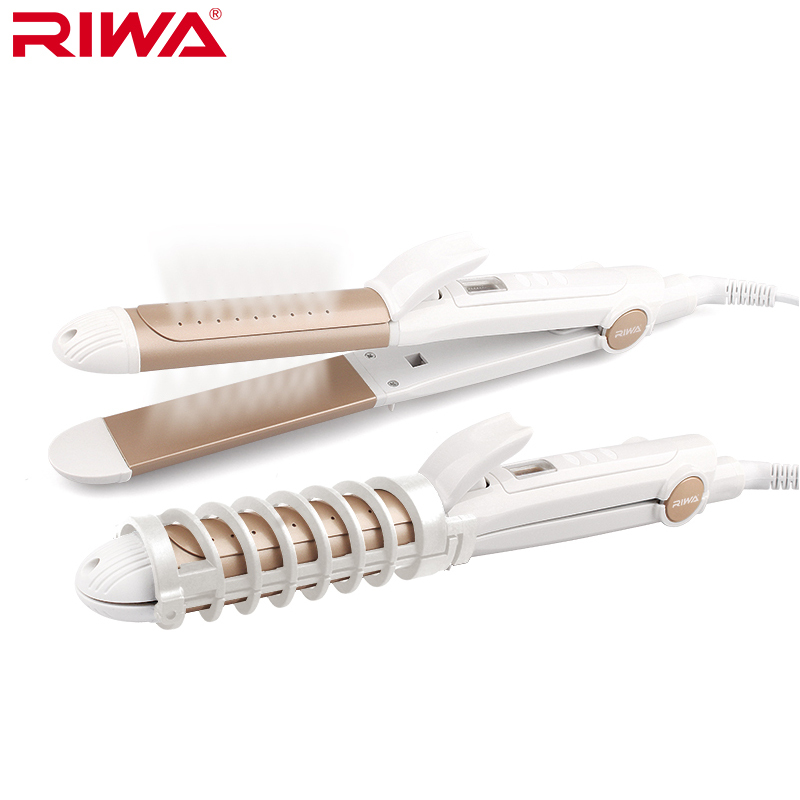 雷瓦(RIWA)卷发器 RB-950I液晶温控卷直两用蒸气护发卷发棒干湿两用直发板