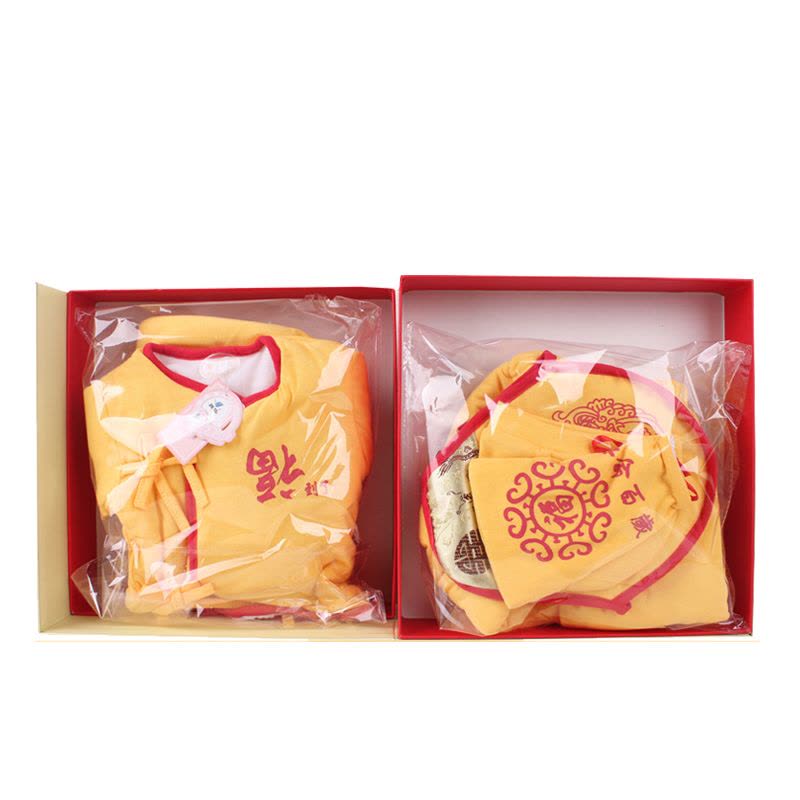 宝艺 新款中国风福到了棉双层新生儿礼盒7件套 BY2093图片