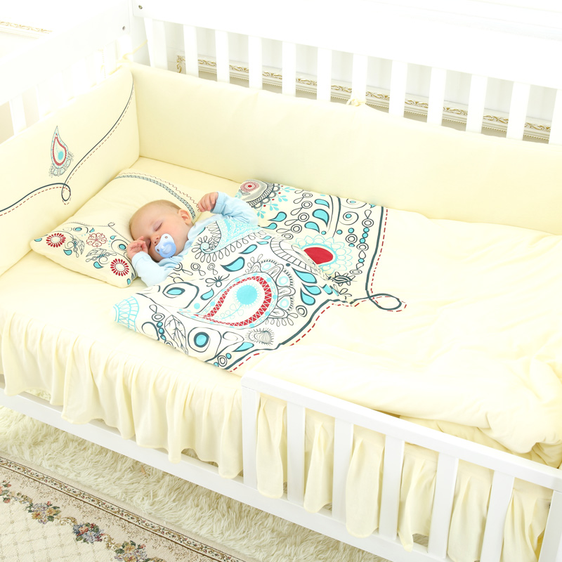 【苏宁自营】龙之涵 宝宝床品套件婴儿床床围儿童纯棉床上用品八件套60*105高清大图