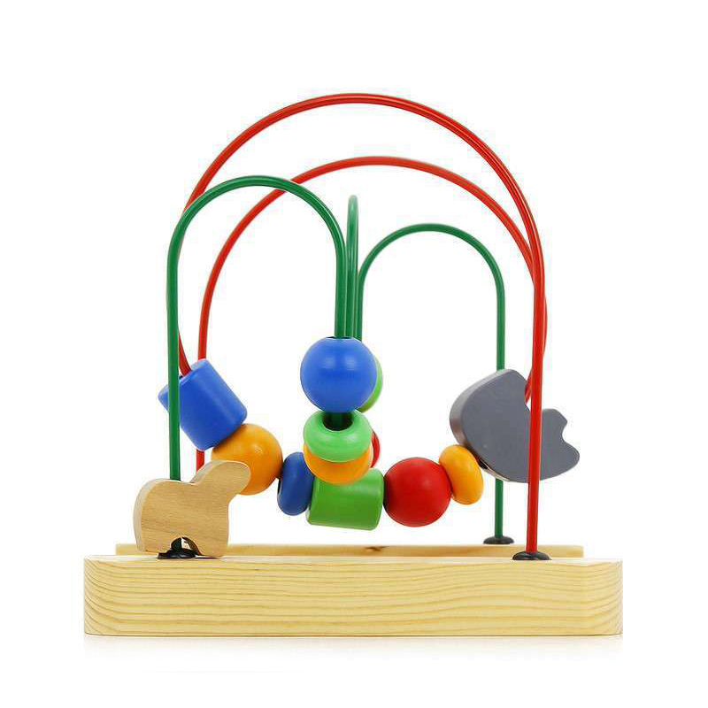 木玩世家大号串珠架儿童早教益智绕珠架串珠架木制宝宝玩具B2618高清大图