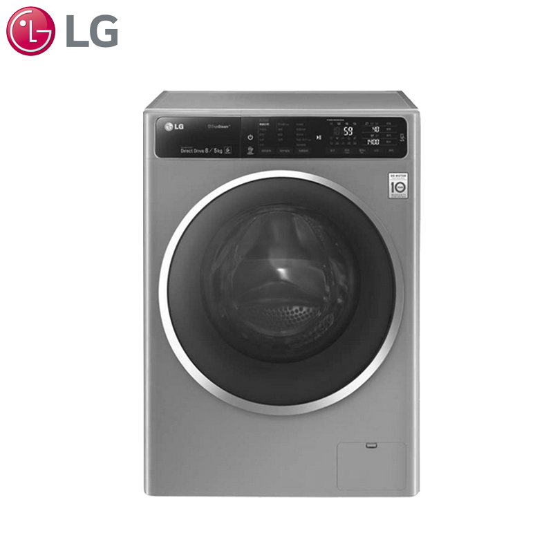 LG滚筒洗衣机WD-A1450B7H 8公斤 8公斤智能变频滚筒洗干一体机,智能DD直驱变频,6种智能手洗