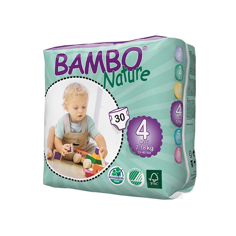 丹麦原装BAMBO Nature班博自然系列 宝宝婴儿透气纸尿裤尿不湿 4号30片7-18KG