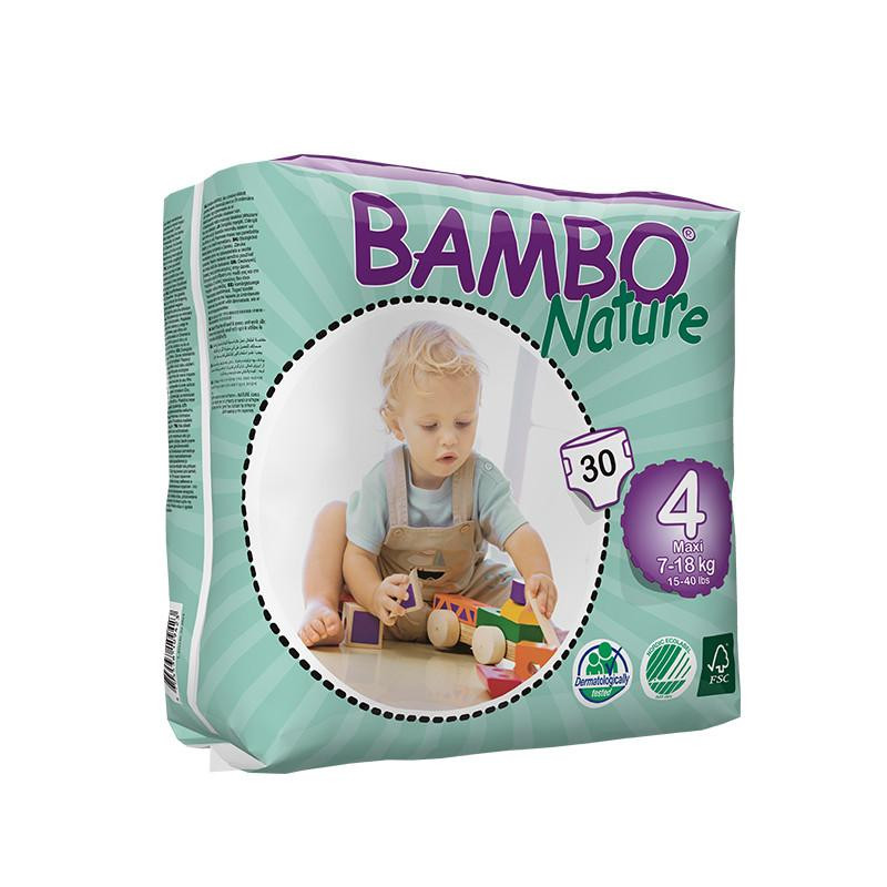 丹麦原装BAMBO Nature班博自然系列 宝宝婴儿透气纸尿裤尿不湿 4号30片7-18KG