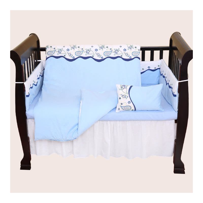 [苏宁自营]龙之涵婴儿床上用品套件纯棉全棉宝宝宝宝四季婴儿床床围图片