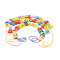 木玩世家儿童益智玩具54粒彩色数字启蒙早教木制串珠玩具BH2606A