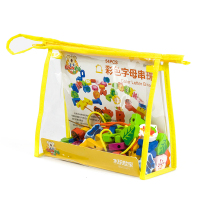 木玩世家儿童益智玩具54粒彩色数字启蒙早教木制串珠玩具BH2606A