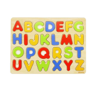 木玩世家2-3周岁宝宝字母拼图木质男女孩早教益智儿童玩具BH2504A