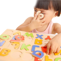 木玩世家2-3周岁宝宝字母拼图木质男女孩早教益智儿童玩具BH2504A