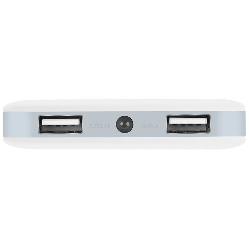 爱国者(aigo)移动电源 N6 10000毫安 聚合物电芯 双USB LED手电 充电宝 白色灰边图片