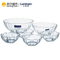 乐美雅(Luminarc)钢化玻璃沙拉碗 阿尔卡德沙拉碗 6件套水果甜品沙拉碗调料碗汤碗