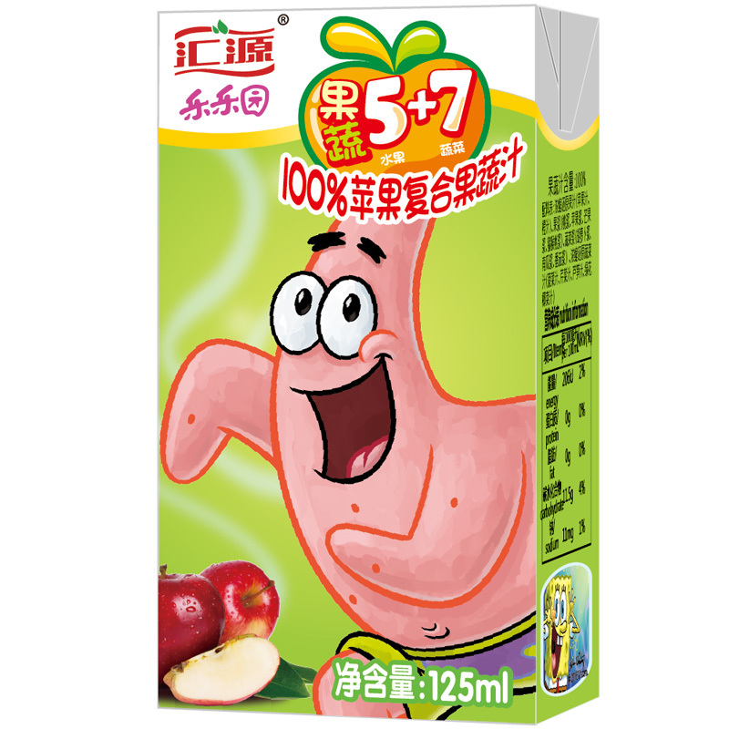 [苏宁超市]汇源 100%苹果复合果蔬汁125ml*20盒 (儿童专属)礼盒