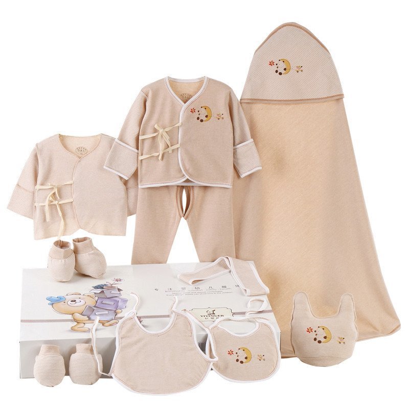 香港亿婴儿 彩棉婴儿内衣礼盒10件套宝宝内衣服饰套装婴幼儿通用宝宝礼品 Y7006