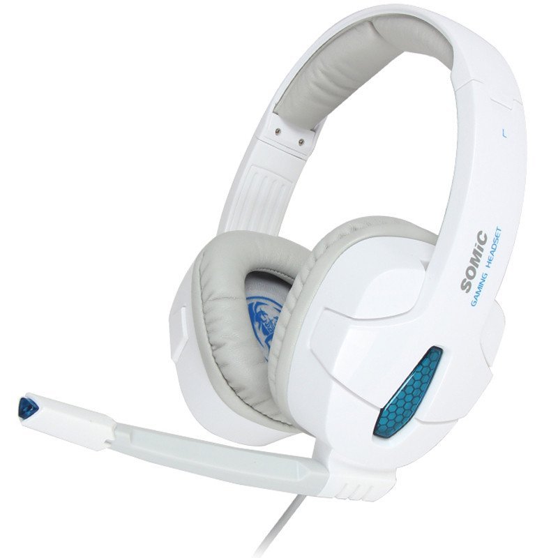 硕美科(SOMIC) EC13 7.1声效 电竞 游戏 吃鸡 耳机 头戴式电脑耳麦 白色