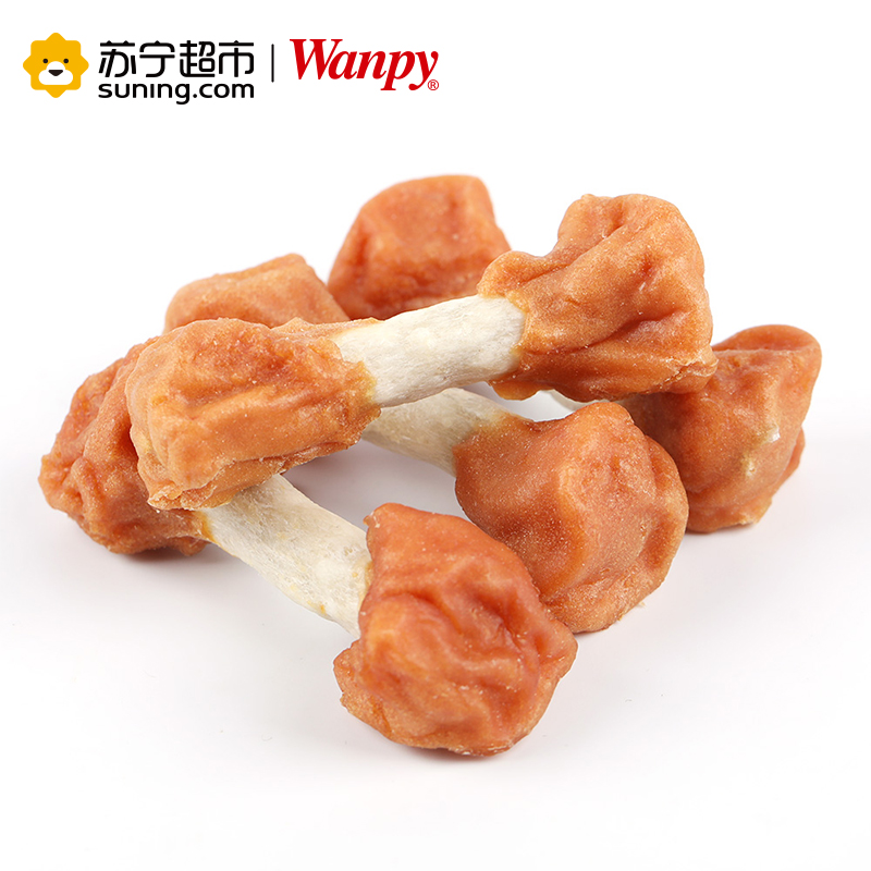 [苏宁超市]顽皮Wanpy犬用鸡肉哑铃100g 宠物食品 犬用零食 宠物零食 肉干/肉条