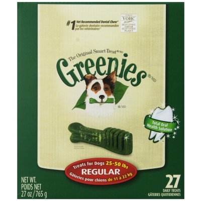 美国绿的(Greenies)中型犬洁牙棒/洁齿骨零食27根盒装