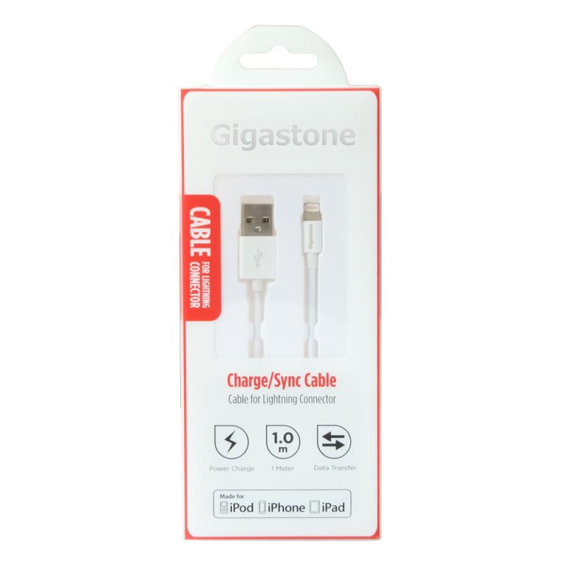 立达(Gigastone) Lightning 苹果MFI认证数据线 1米 白色(苹果8PIN接口)