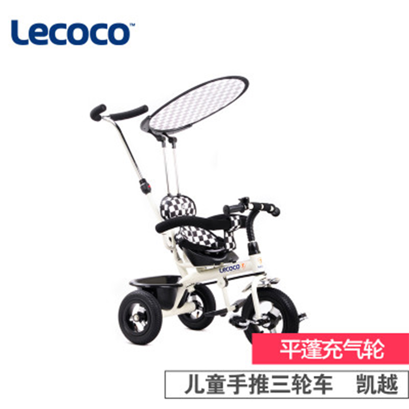 乐卡(Lecoco)T306凯越系列平蓬充气轮婴儿儿童三轮车高清大图