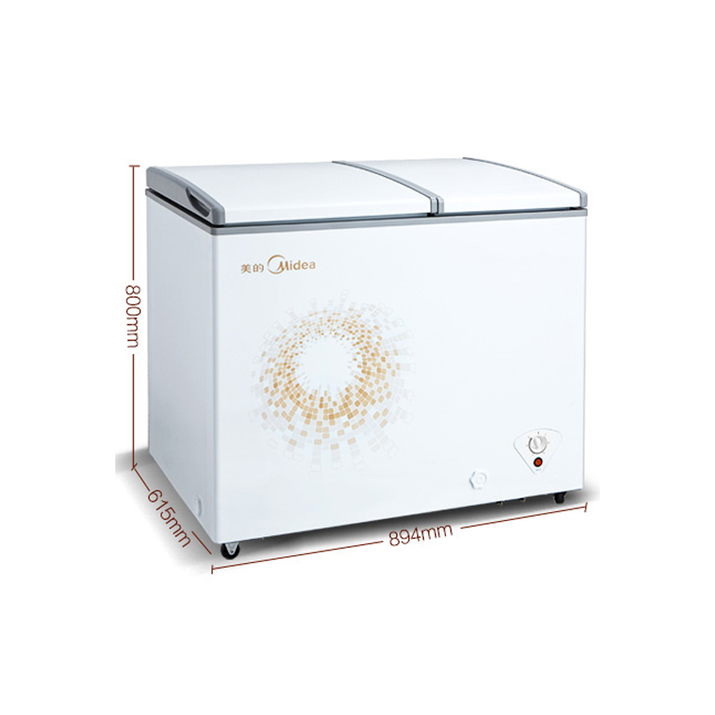 美的(Midea)BCD-160DKMA 160升 双温双室 蝶形门 大容积 卧式家用商用冷柜冰柜