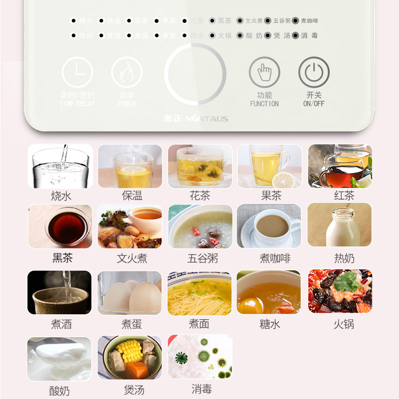 金正(NINTAUS) JZW-0801E养生壶电煮茶壶 多功能花茶电水壶 煎药壶