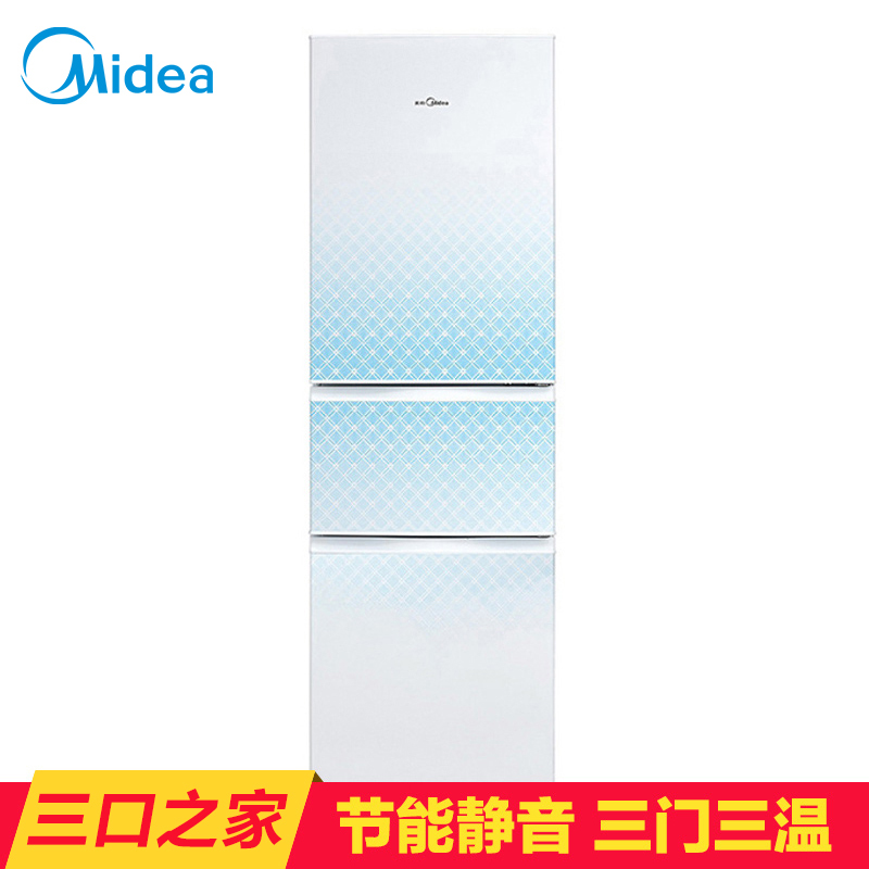 美的(Midea)BCD-215TQM(E) 215升 节能静音 分类保鲜 时尚外观 大冷冻力 家用节能省电三门电冰箱