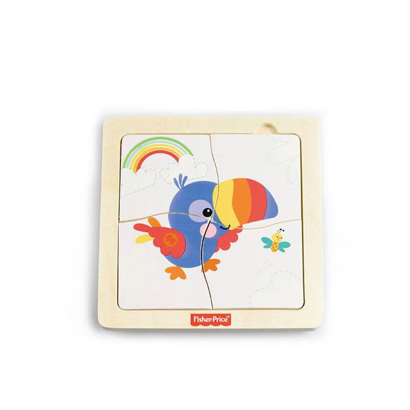 费雪小鸟动物拼图4片木质拼图宝宝幼儿童木制早教益智力玩具FP7001D图片