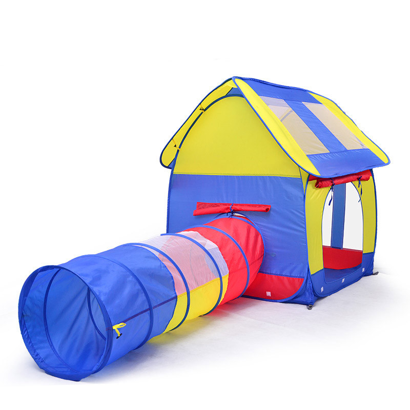 [苏宁红孩子]澳乐 室内趣味大房子帐篷+隧道筒+投篮框+6.5cm5个球装