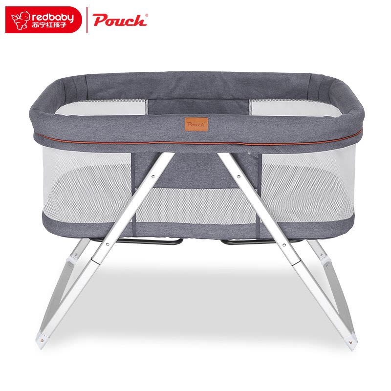 pouch婴儿床欧式铝合金多功能宝宝可折叠环保摇篮床 H19图片