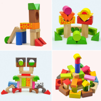 特宝儿(Topbright) 丛林冒险积木 儿童积木玩具木制1-2-3-6周岁宝宝大颗粒字母积木男孩益智玩具8324