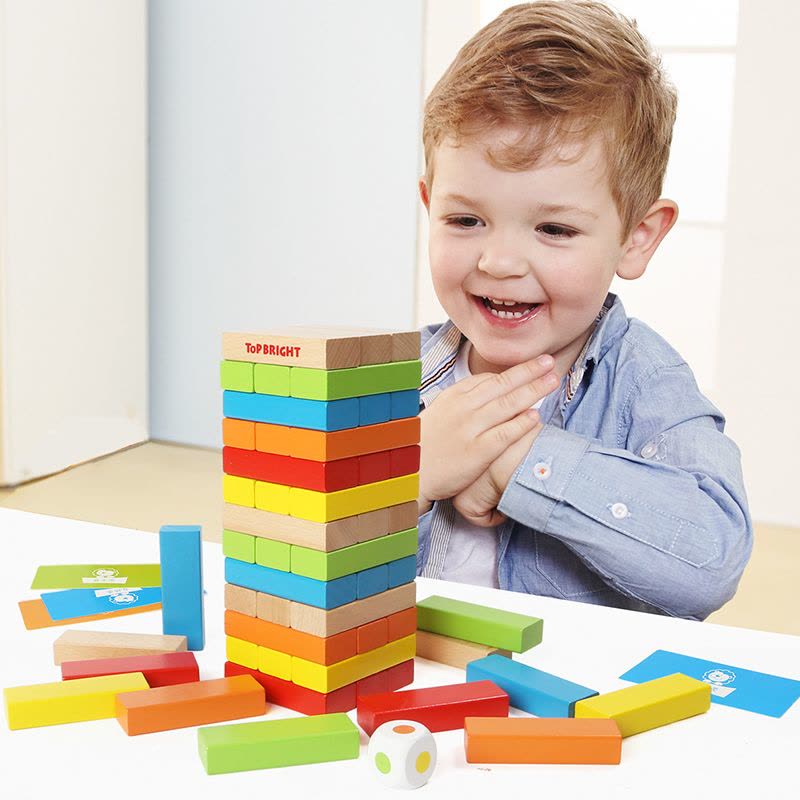 特宝儿(Topbright) 彩色积木叠叠乐 抽木条亲子玩具成人抽积木层层叠儿童抽抽高高乐益智玩具8153图片