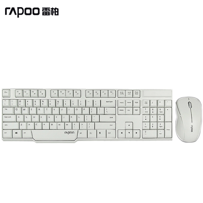雷柏(Rapoo)1800P3 白色 无线键盘鼠标套装 办公家用游戏 USB多媒体电脑笔记本套装
