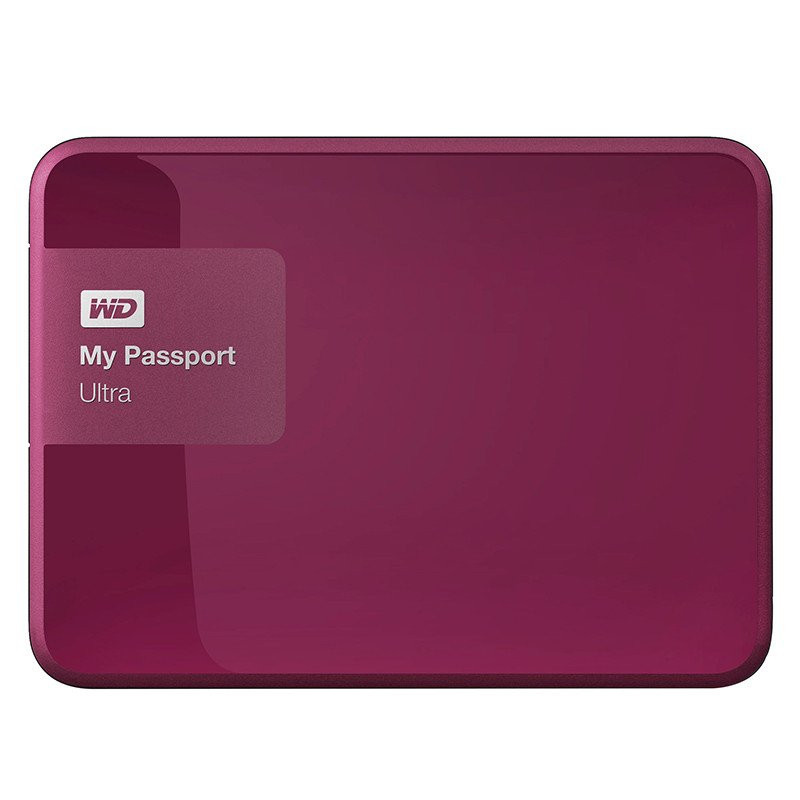 西部数据(WD)My Passport Ultra 升级款 USB3.0 1TB 2.5英寸 移动硬盘(野莓红)WDBG