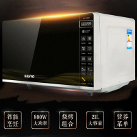 三洋(SANYO) 微波炉EM-2126EP 21L平板 智能菜单 组合烧烤 微电脑