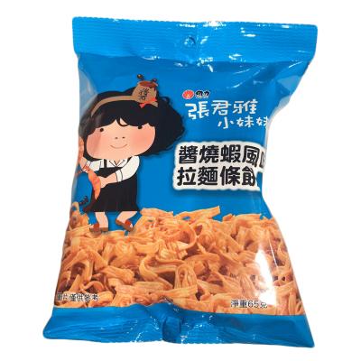 台湾进口零食 即食面 张君雅小妹妹酱烧虾拉面条饼/饼干条65g