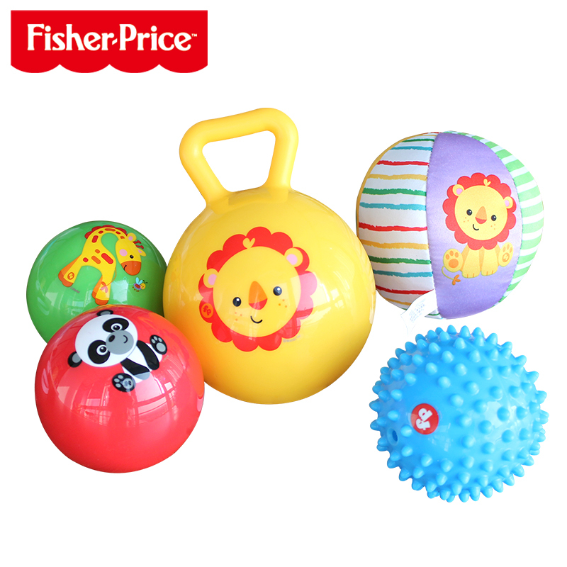 费雪（Fisher Price） 儿童玩具球 宝宝初级训练球五合一套装 F0906