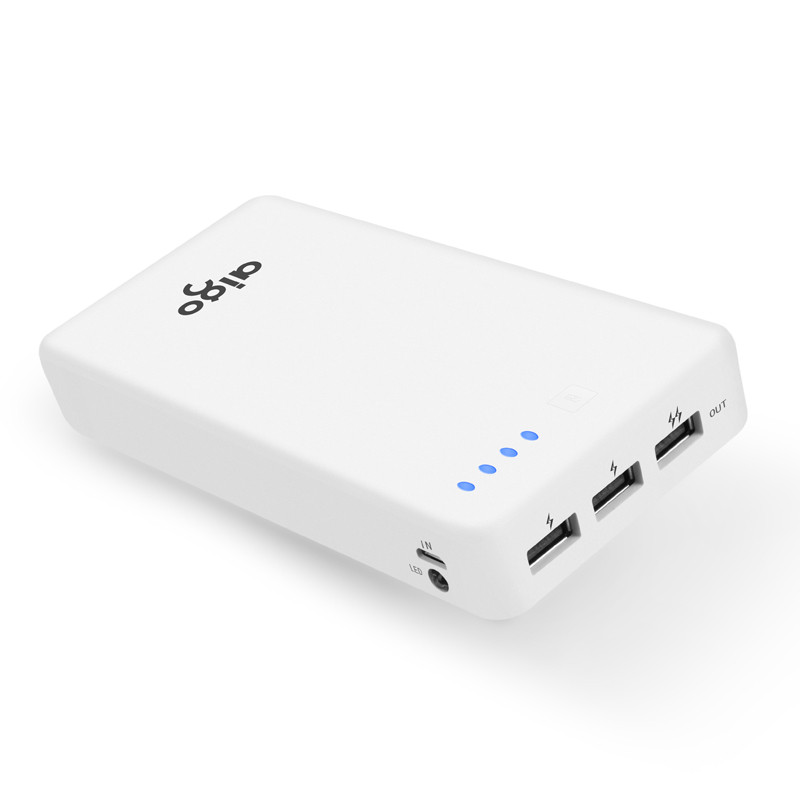 爱国者(aigo) FB20 白色 三个USB输出 20000毫安 大容量通用 聚合物 移动电源/充电宝高清大图