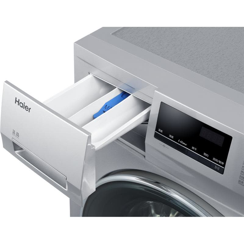 海尔(Haier)XQG80-HB14636 8公斤 变频全自动家用滚筒洗衣机 干衣机 洗烘一体机 空气洗(银灰色)图片