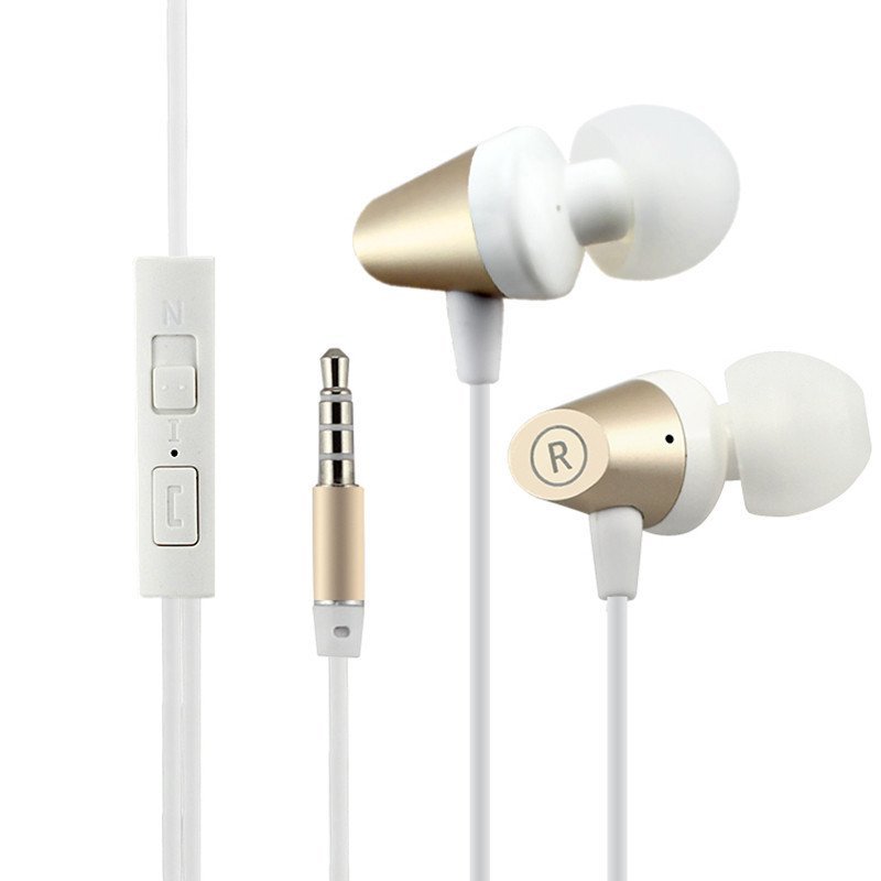 罗凡尼 X10 入耳式线控手机音乐耳机 立体声环绕重低音 通用型耳机金色