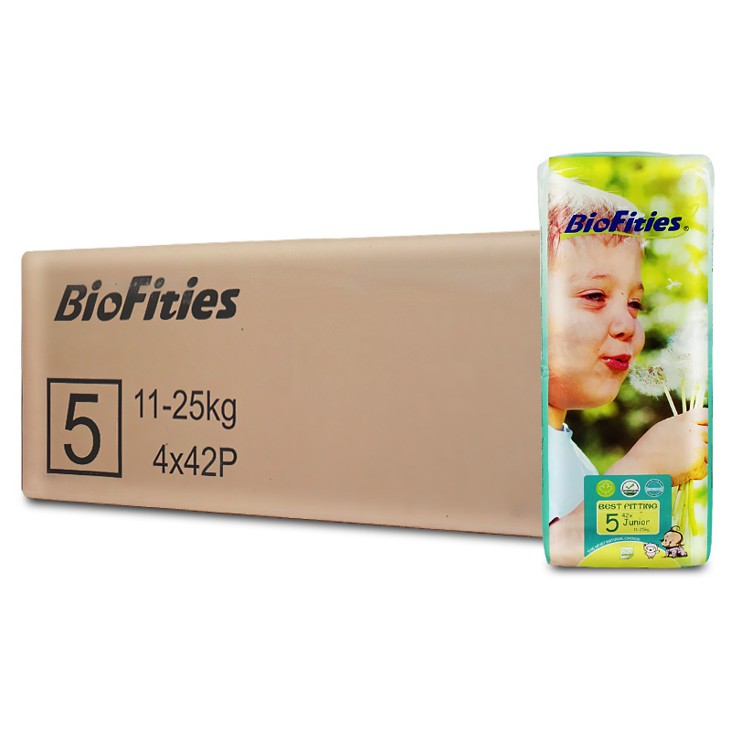 爱婴舒坦BioFities环保超薄纸尿裤5号*4包