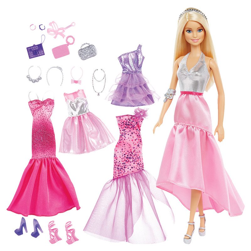 [苏宁自营]Barbie 芭比 女孩之新礼服套装 CJG00高清大图