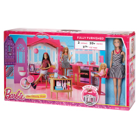 Barbie 芭比娃娃 闪亮度假屋(带娃娃)女孩动漫 儿童 玩具3-6岁 (连续6年芭比明星单品) - CFB65