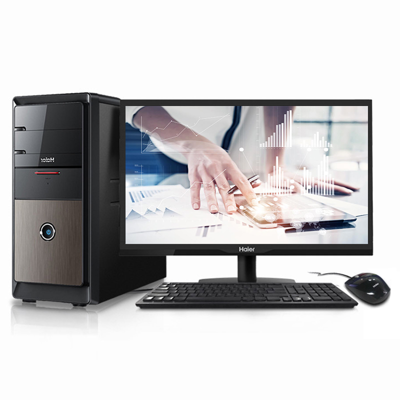 海尔(Haier)新极光D3-SN台式电脑整机 21.5英寸显示器(G4400 4G 500G 21.5英寸 正版系统)