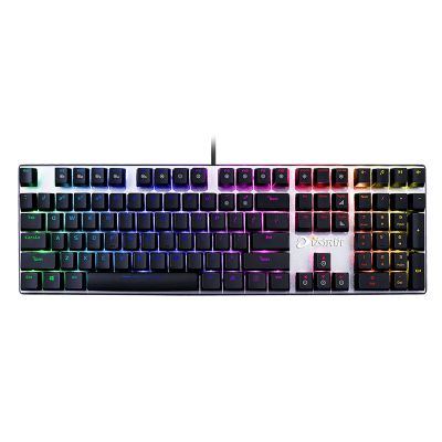 达尔优(dare-u)108键机械幻彩版 RGB茶轴 有线台式机笔记本电脑办公 吃鸡游戏键盘 背光机械键盘