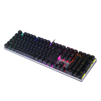 达尔优(dare-u)108键机械幻彩版 RGB红轴 有线台式机笔记本电脑办公 吃鸡游戏键盘 背光机械键盘
