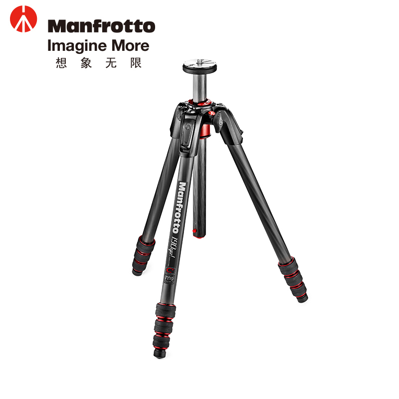 曼富图(MANFROTTO) MT190GOC4TB 旋钮式碳纤维三脚架 黑色