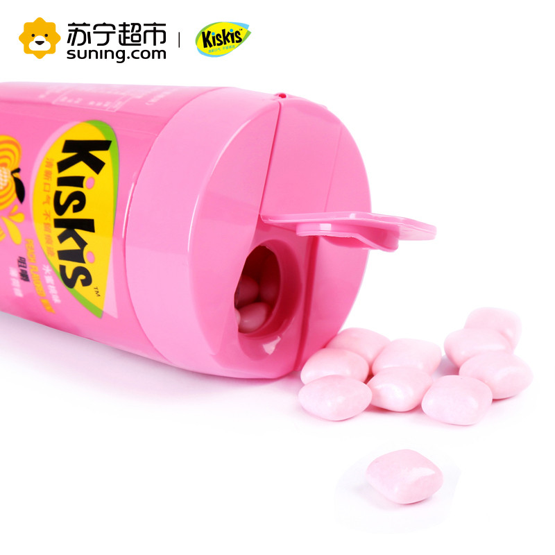 KISKIS酷滋咀嚼薄荷糖（水蜜桃味）52g/瓶