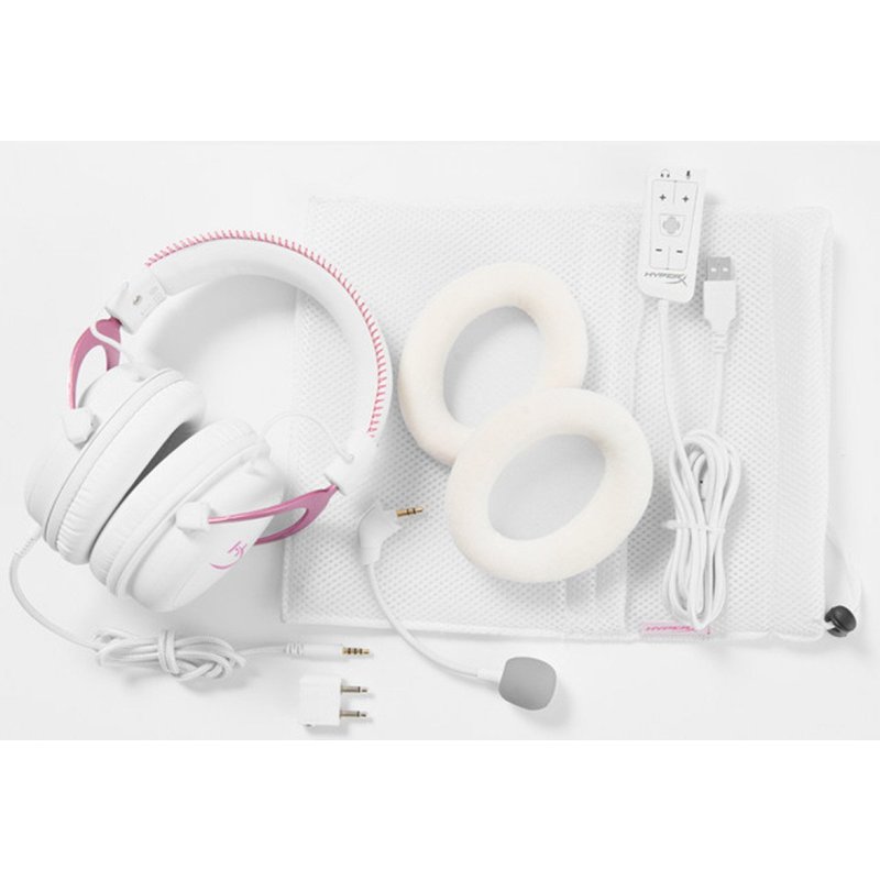 苏宁自营 金士顿耳机(Kingston)HyperX Cloud Ⅱ高级版电竞耳机兼容多种设备 粉红色限量版高清大图