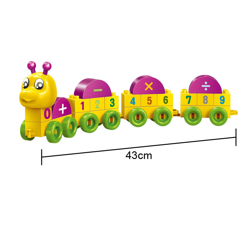 邦宝毛毛虫之35粒数字认知送地垫大颗粒益智智力积木玩具9103