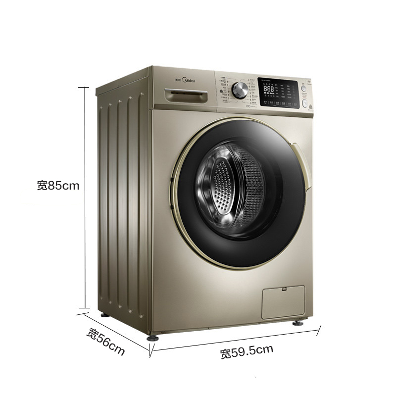 美的(Midea)MD100-1433WDXG 10公斤全自动洗干一体机滚筒洗衣机 干衣机 变频智能 家用 金色高清大图