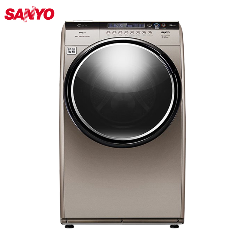 三洋(SANYO) DG-L8033BCIX 8公斤 变频空气洗wifi智能 滚筒洗衣机(惠金色)高清大图