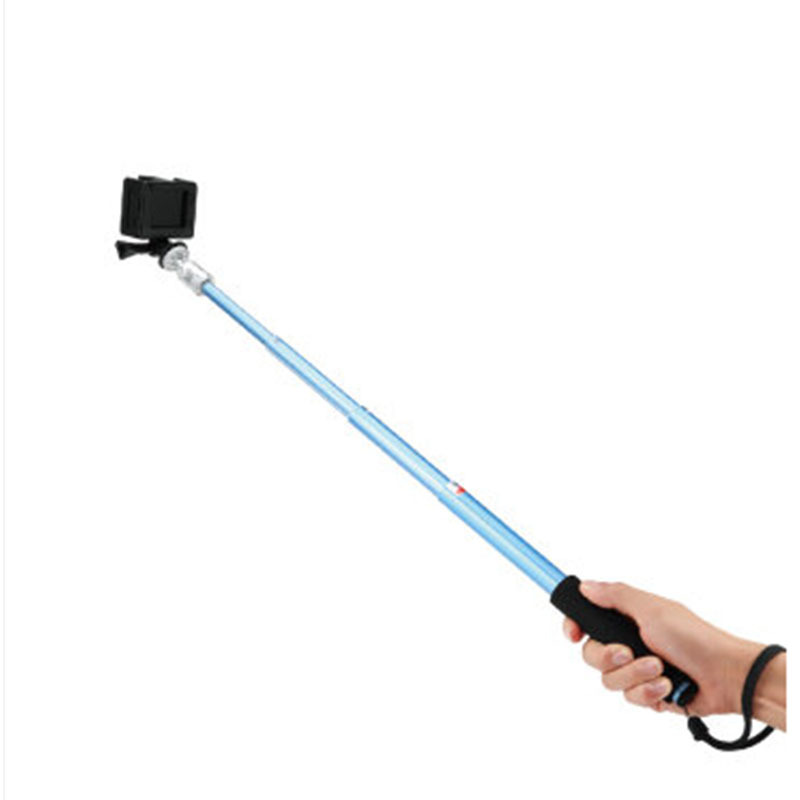 OKAA 蓝牙自拍杆 手机自拍神器 遥控自拍杆通用于苹果及安卓手机 运动相机通用 运动相机专用-蓝色款